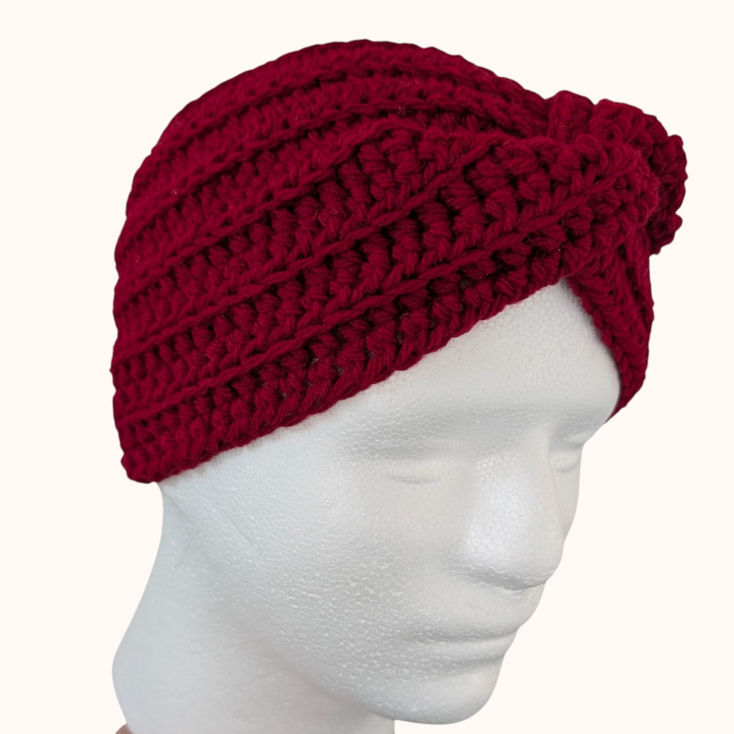 Crochet ear warmer - red