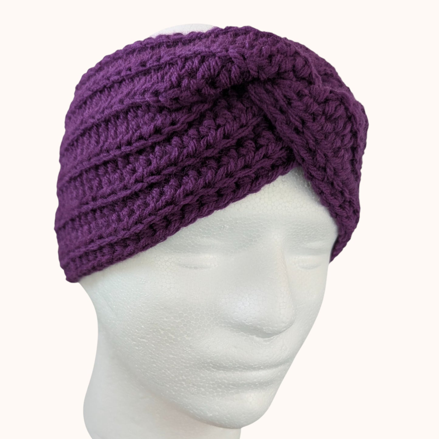 Crochet ear warmer - purple