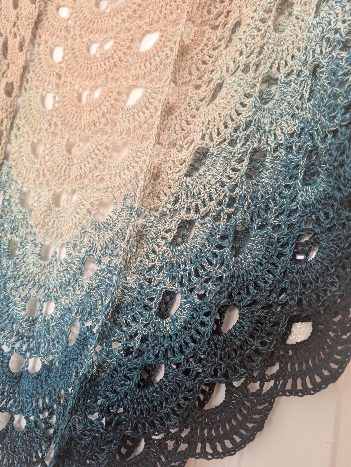 Handmade Crochet Cotton Virus Shawl
