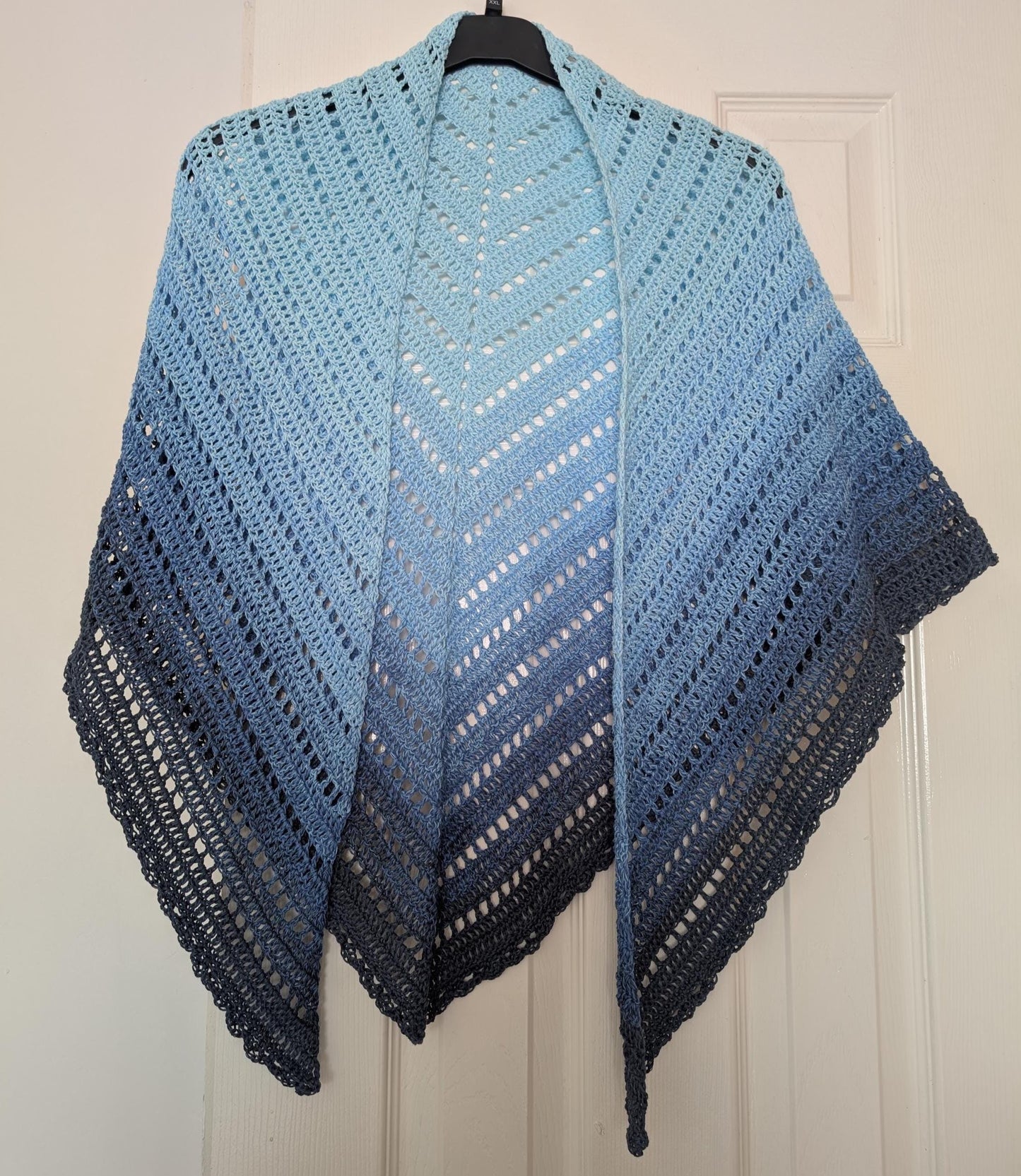 Crochet Triangle Shawl: 100% Cotton Ombre Scarf, Beach Cover-Up