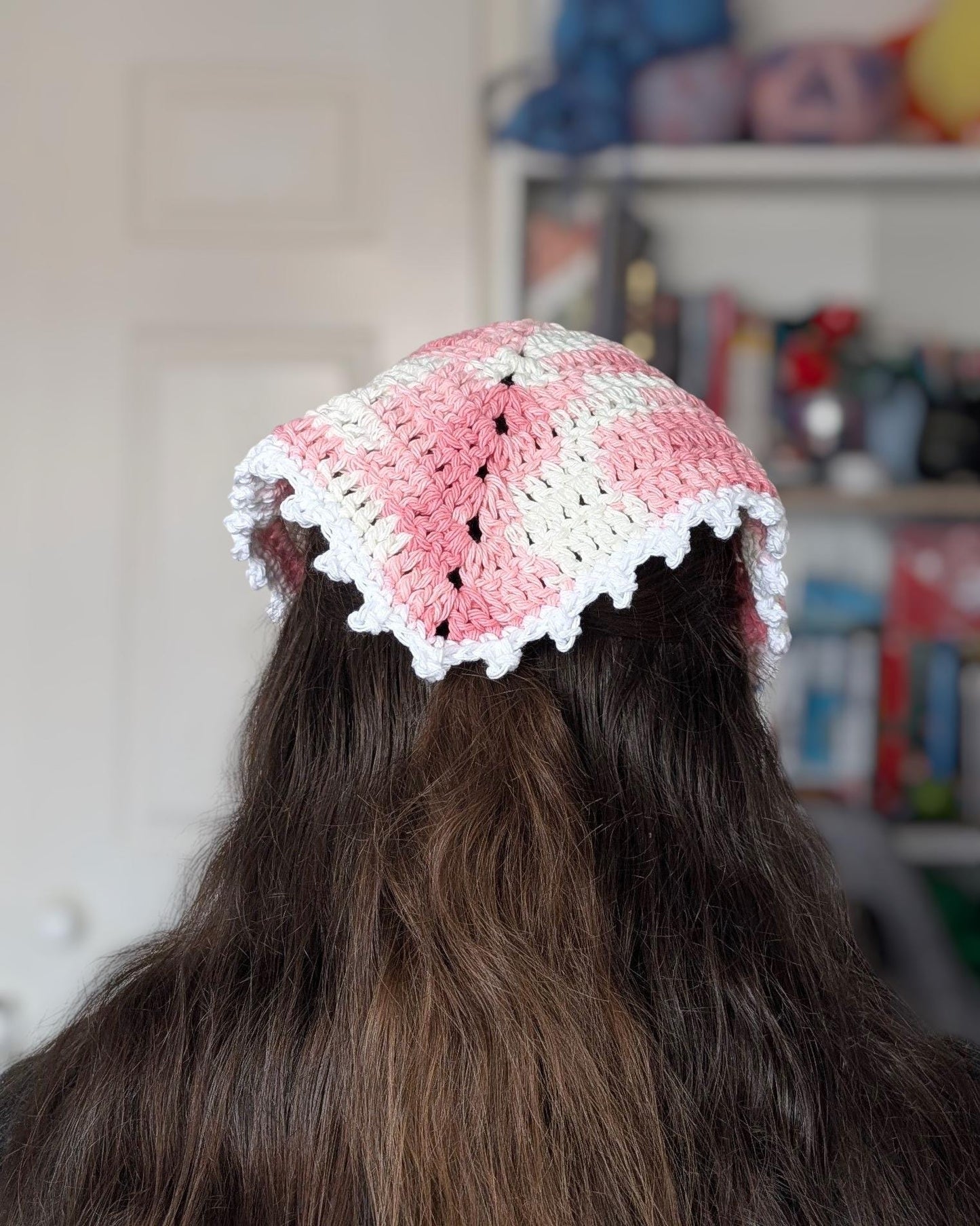 Crochet Picot Bandana: 100% Cotton Hair Accessory