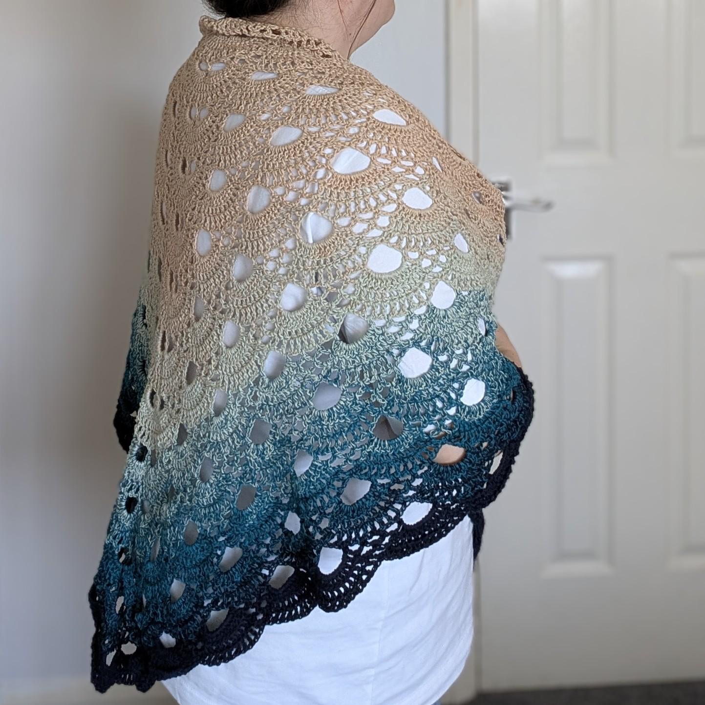 Handmade Crochet Cotton Virus Shawl