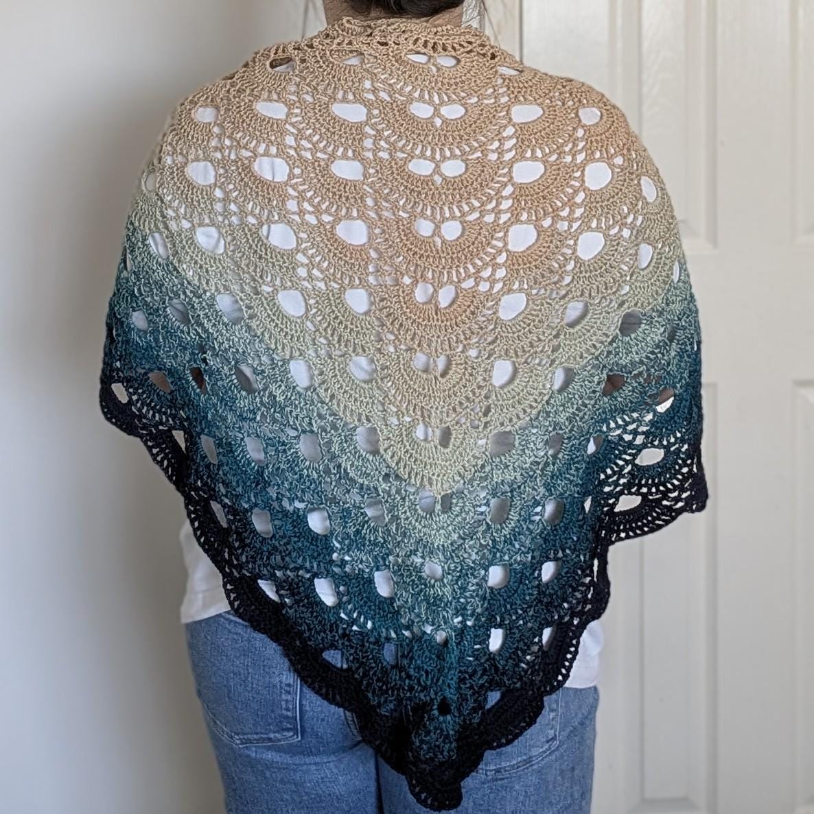 Handmade Crochet Cotton Virus Shawl