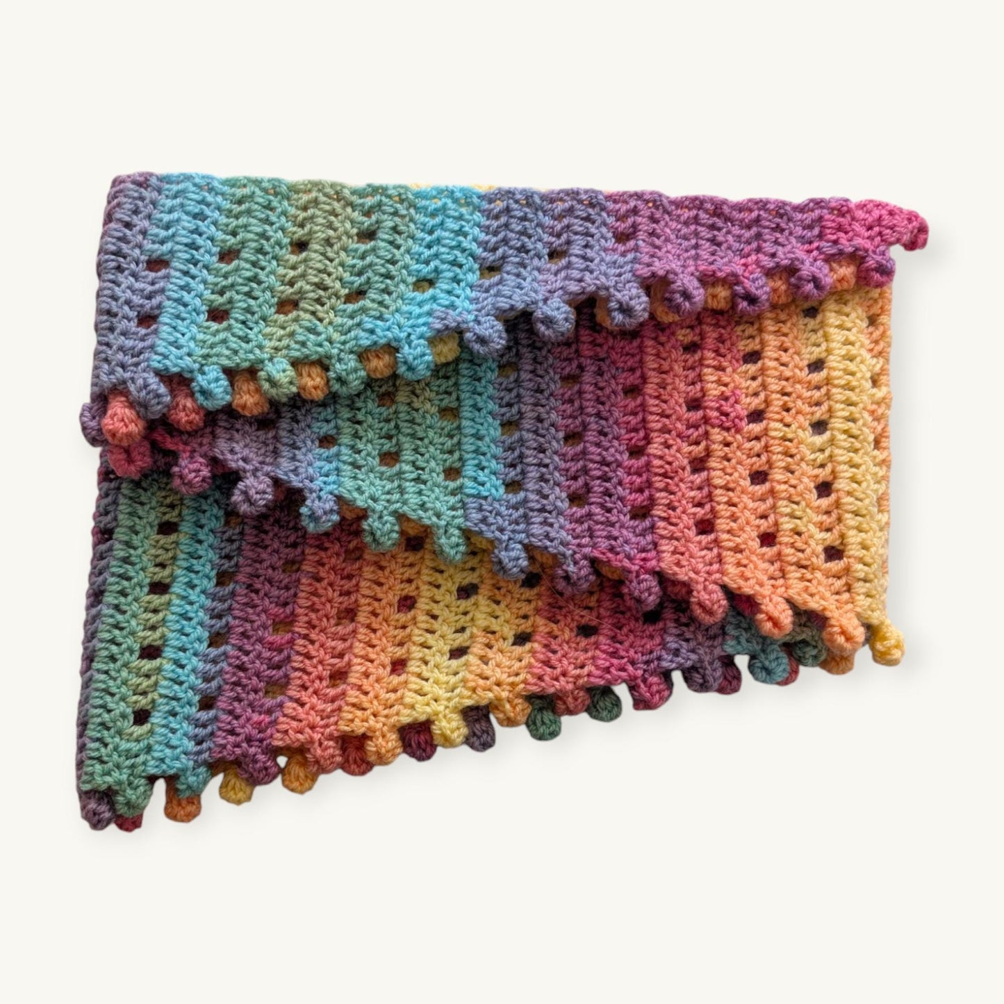 Handmade crochet scarf, wool blend