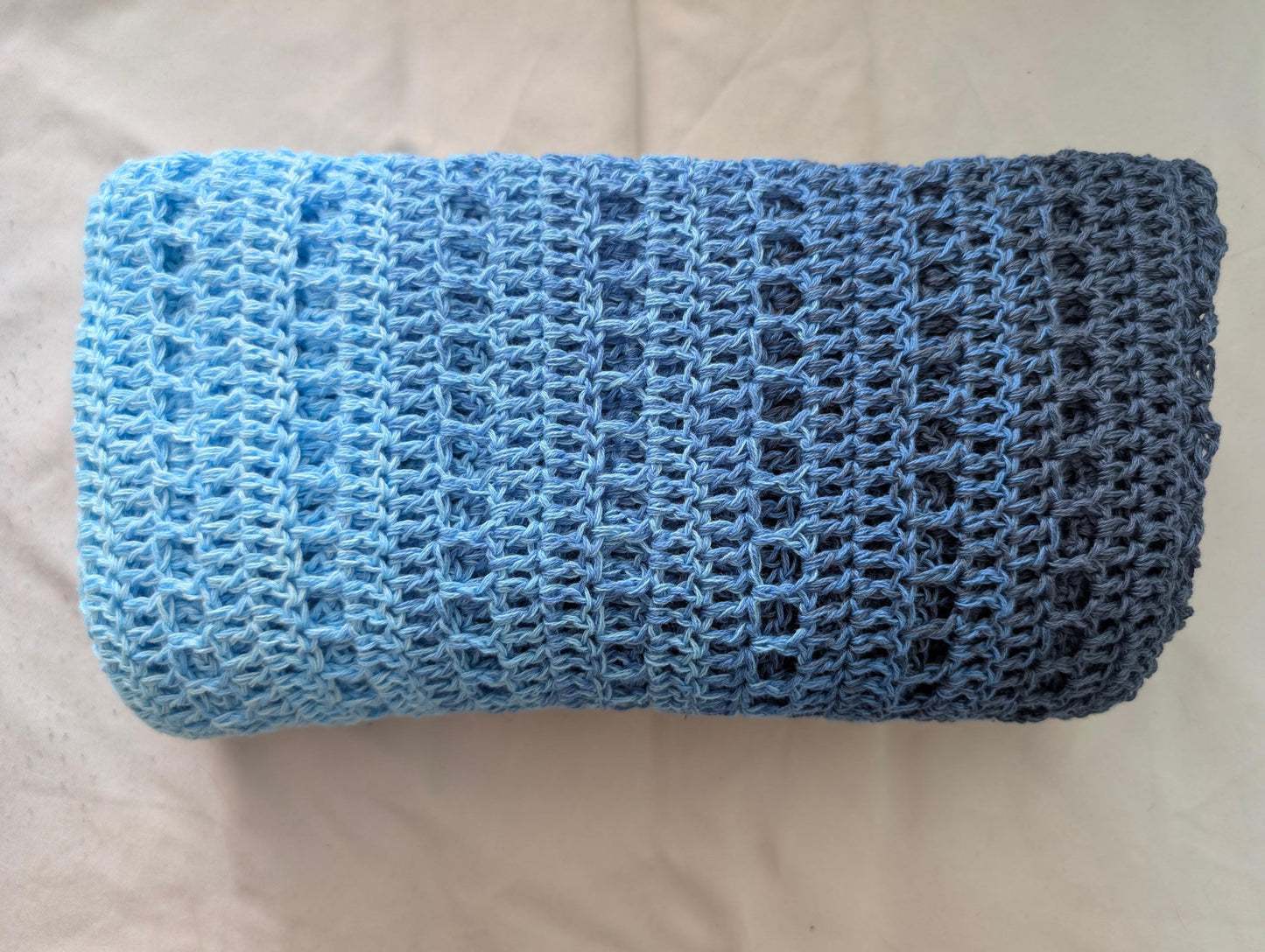 Crochet Triangle Shawl: 100% Cotton Ombre Scarf, Beach Cover-Up