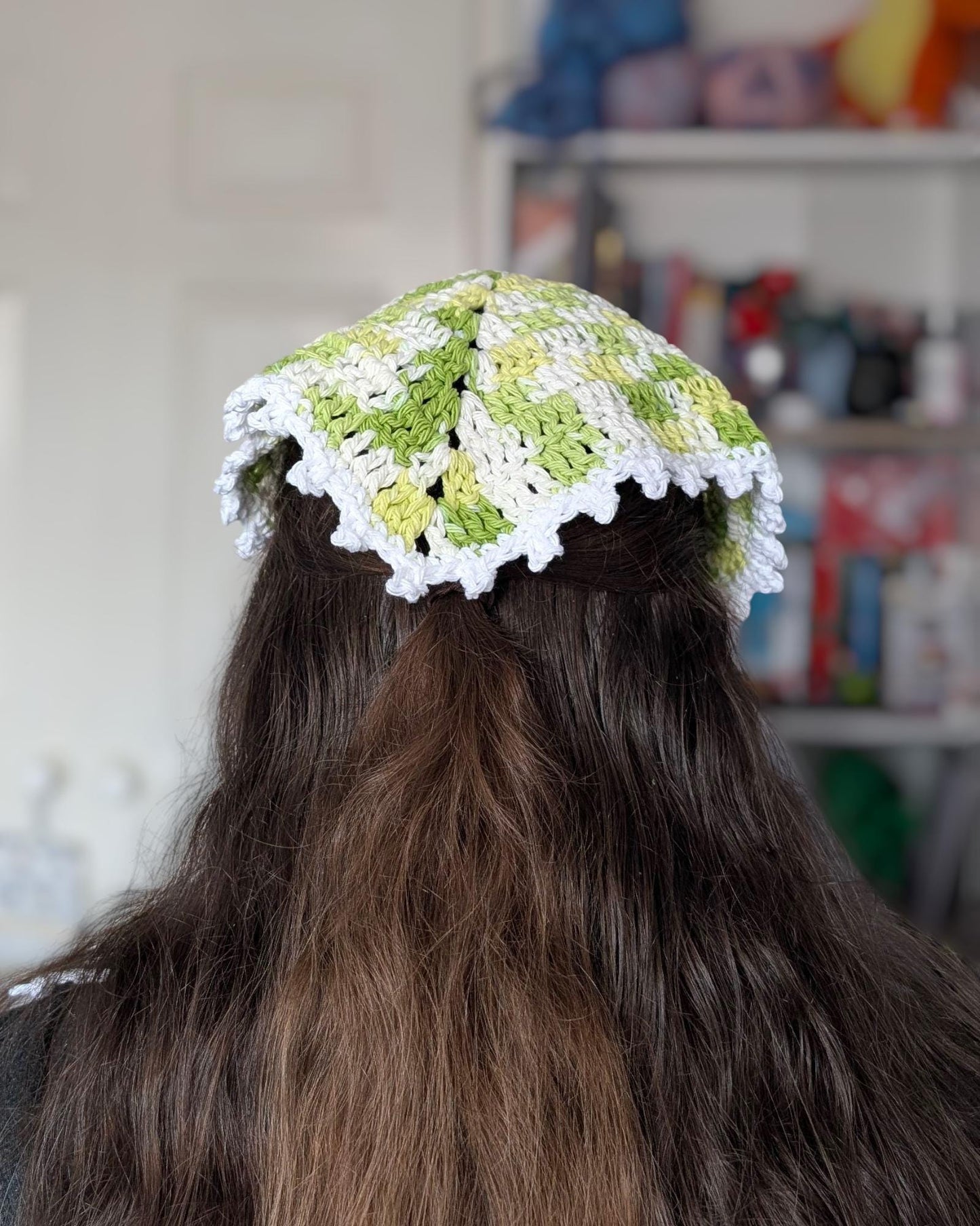 Crochet Picot Bandana: 100% Cotton Hair Accessory