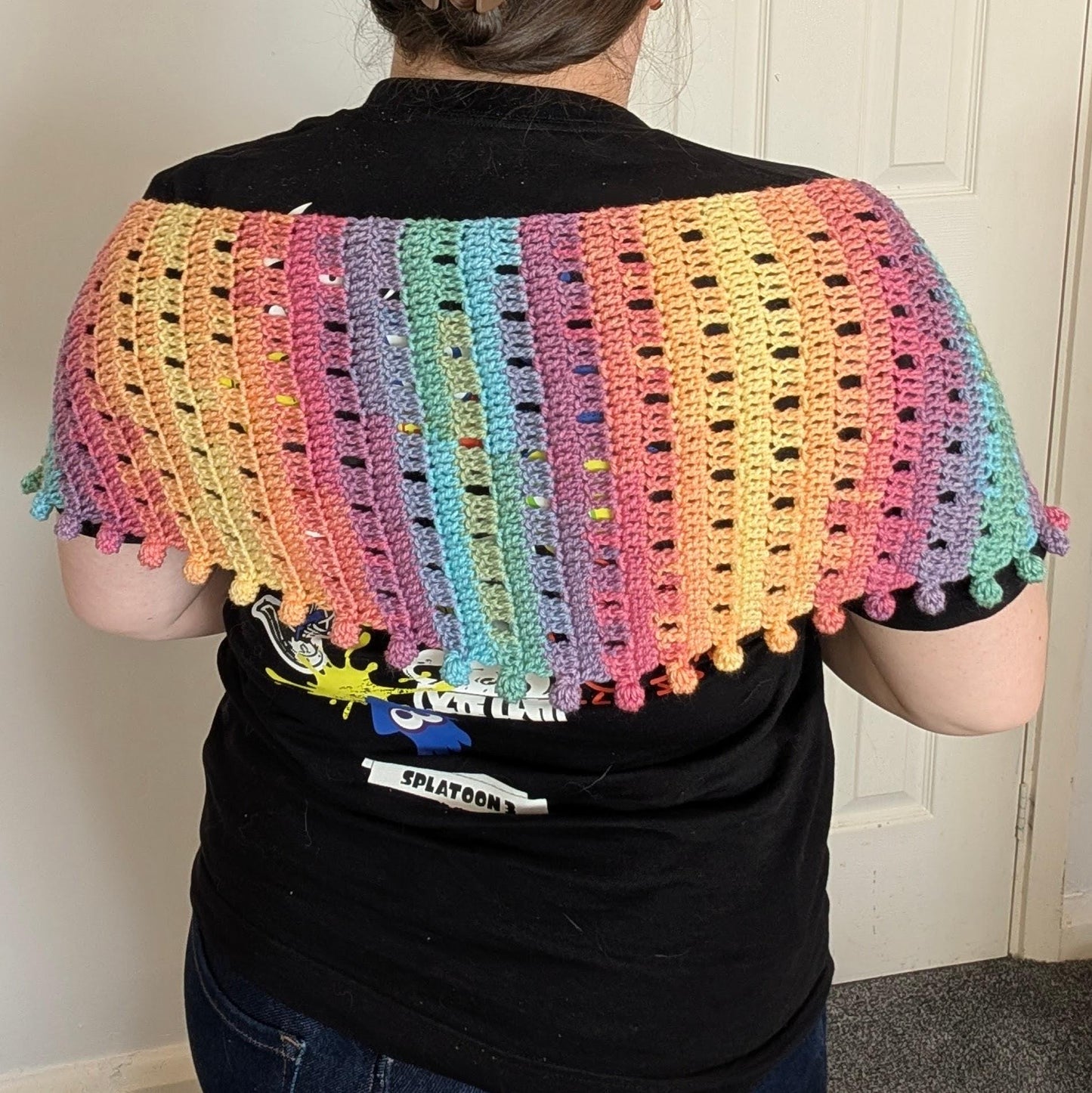 Handmade crochet scarf, wool blend