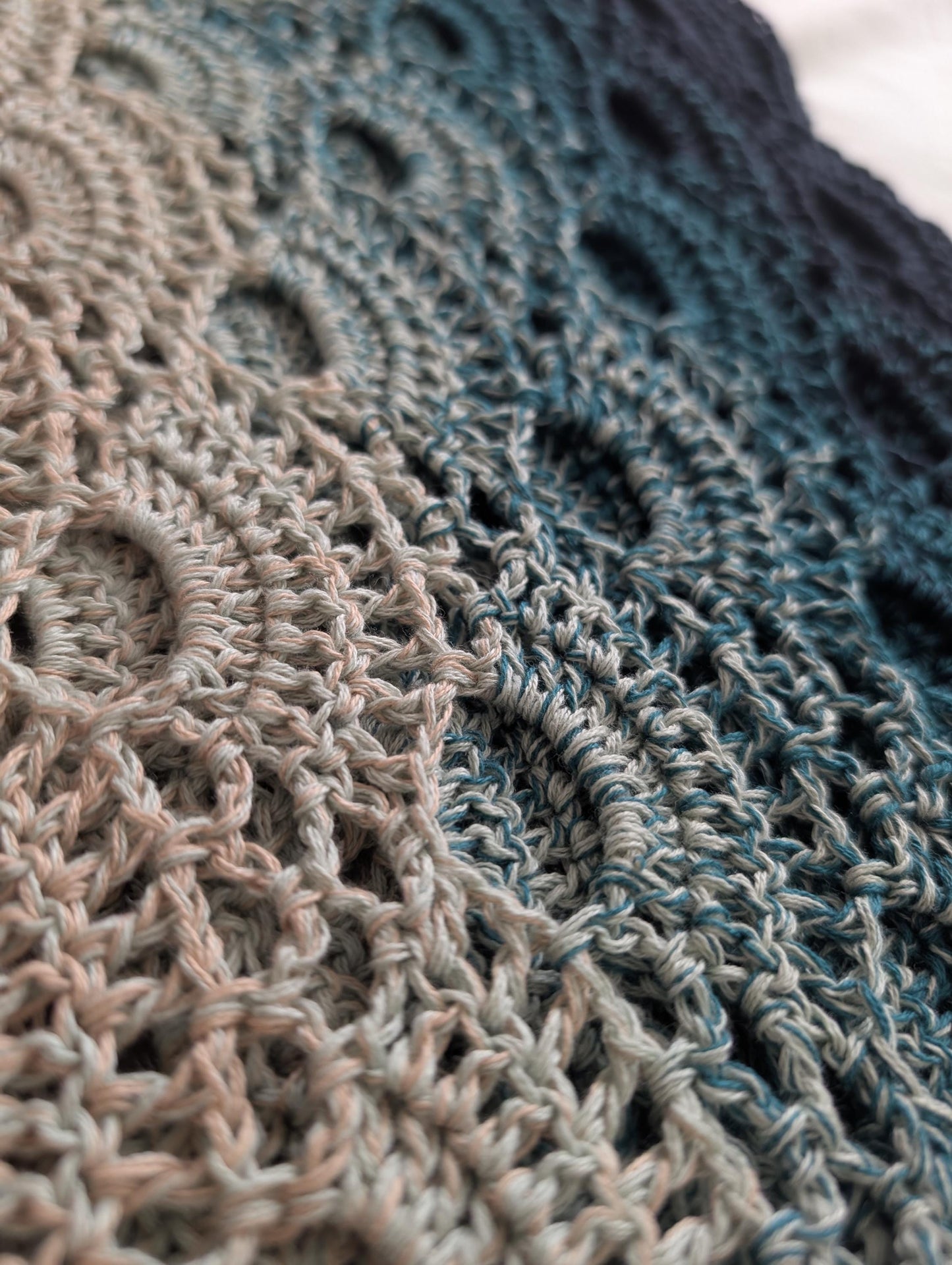 Handmade Crochet Cotton Virus Shawl