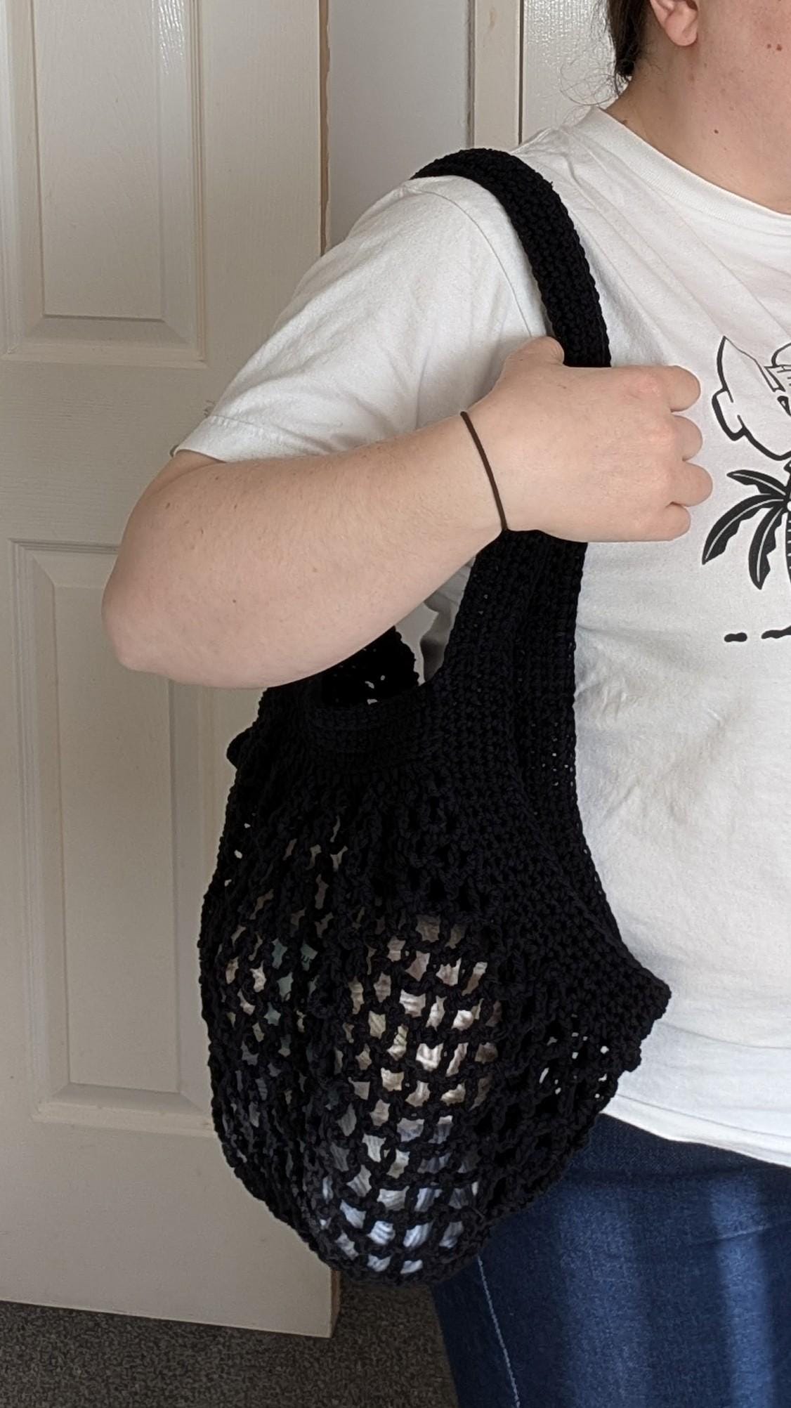 Crochet mesh market bag, 100% cotton