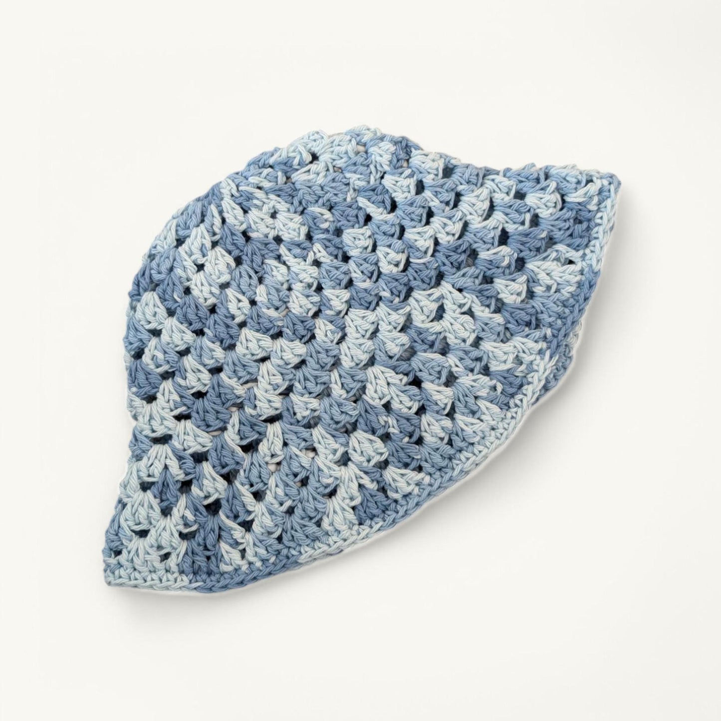 Crochet Granny Stitch Bucket Hat, 100% cotton
