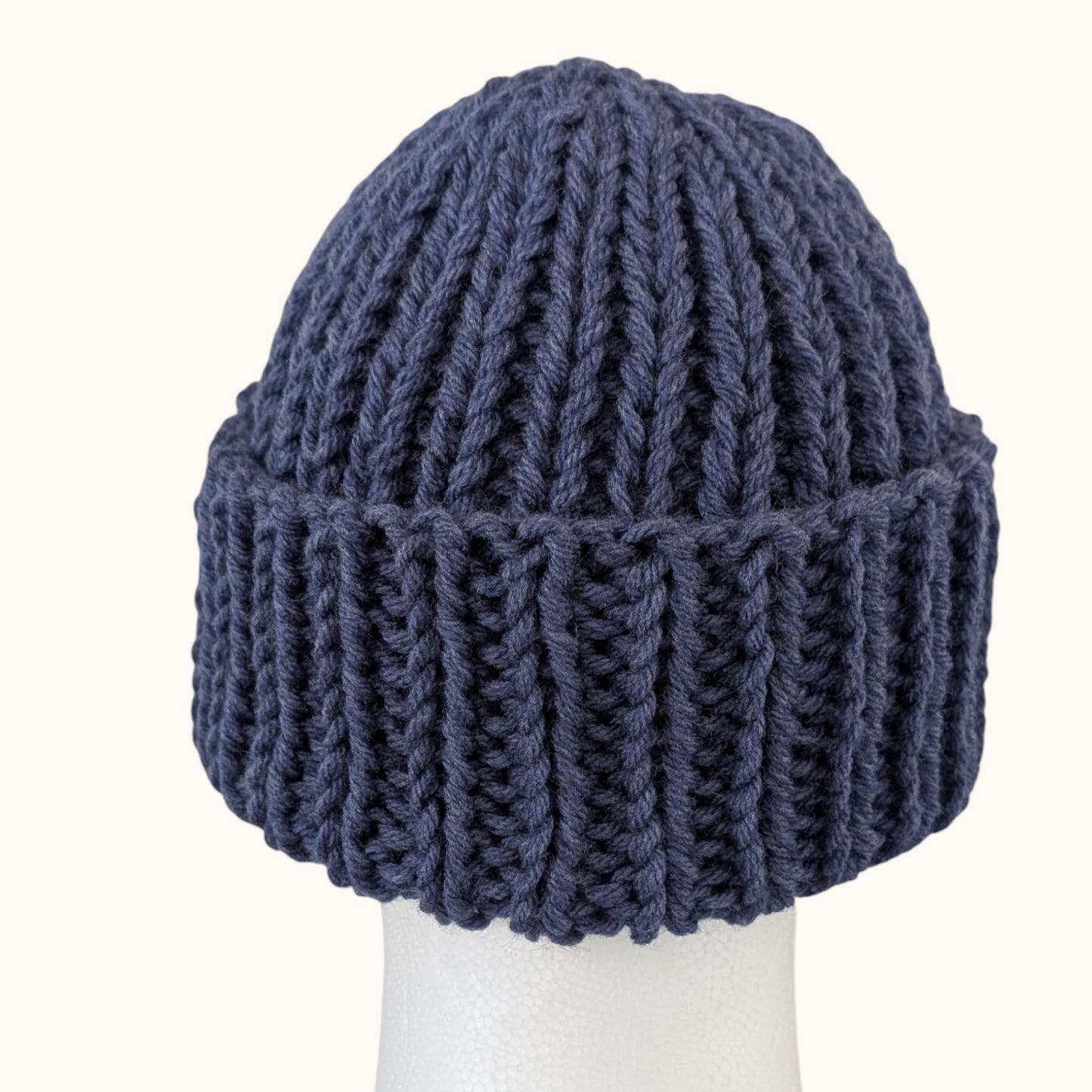 Chunky knit beanie - denim