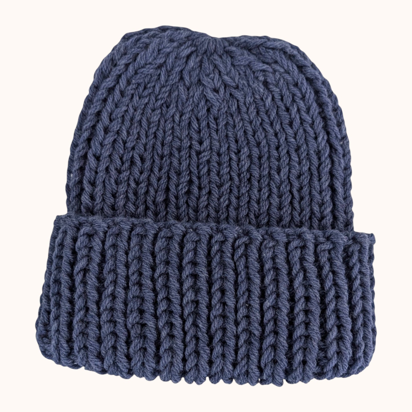 Chunky knit beanie - denim
