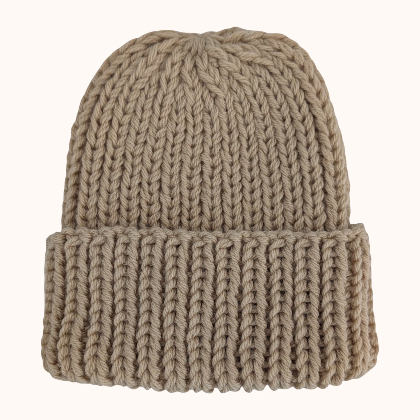 Chunky knit beanie - buff