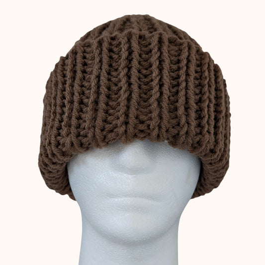 Chunky knit beanie - light brown