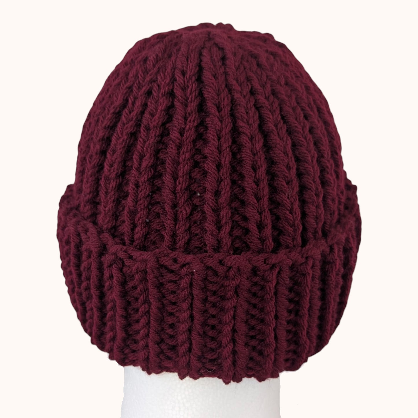 Chunky knit beanie - dark red