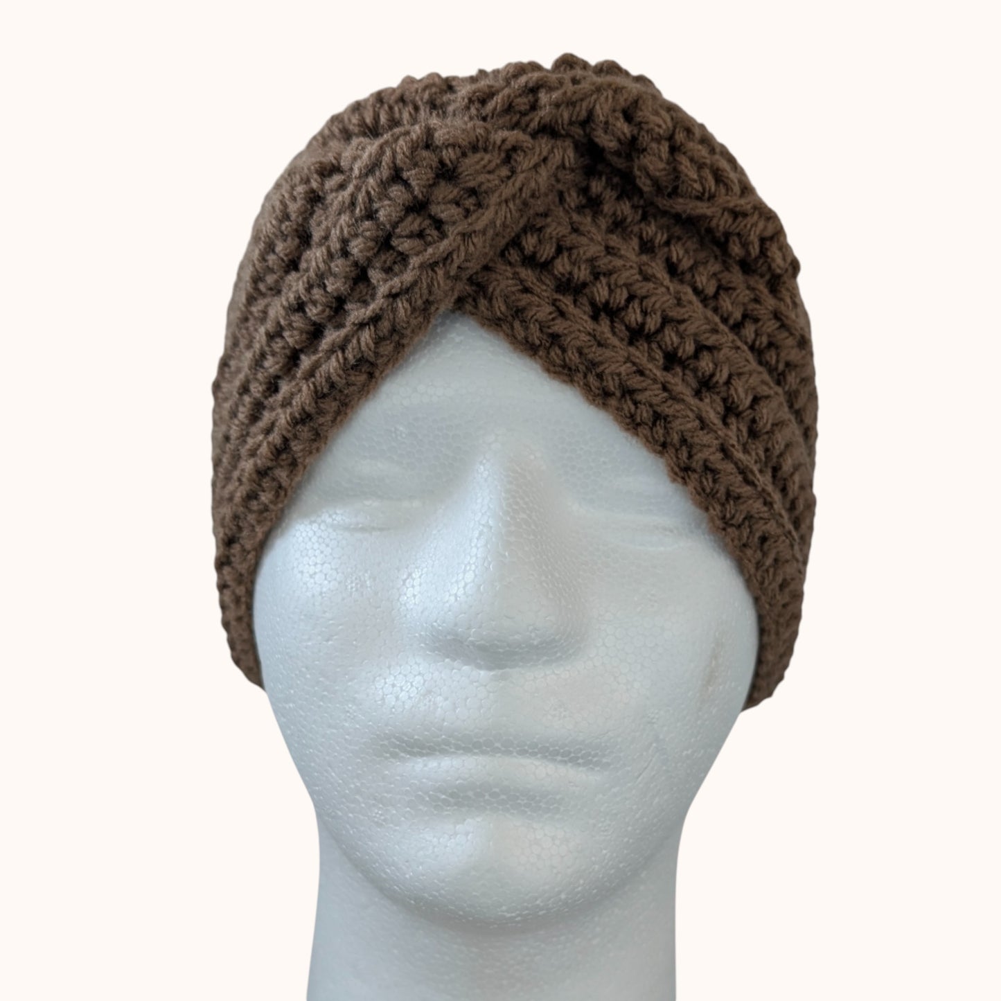Crochet ear warmer - light brown
