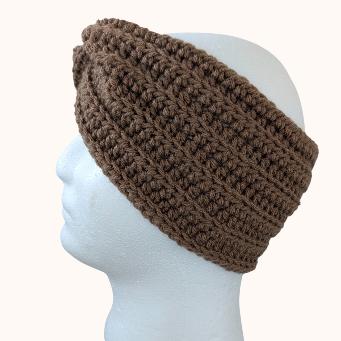 Crochet ear warmer - light brown