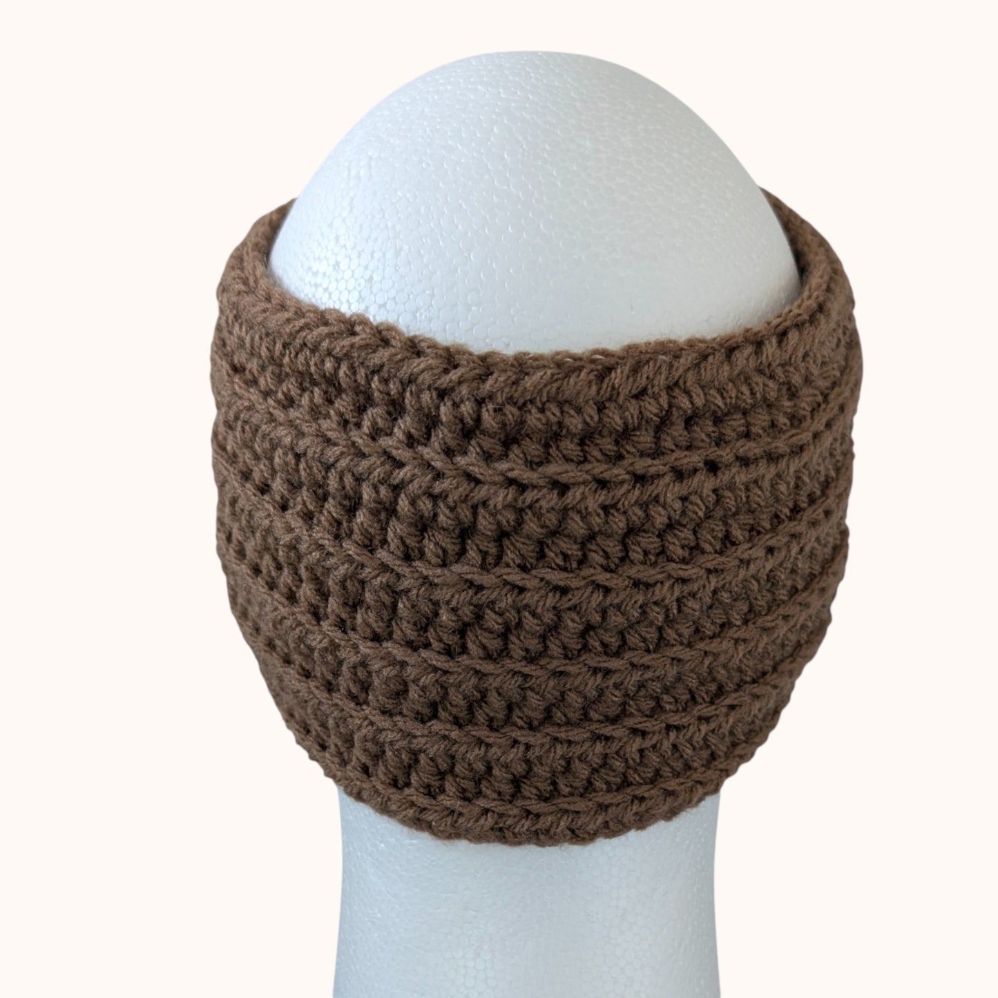 Crochet ear warmer - light brown