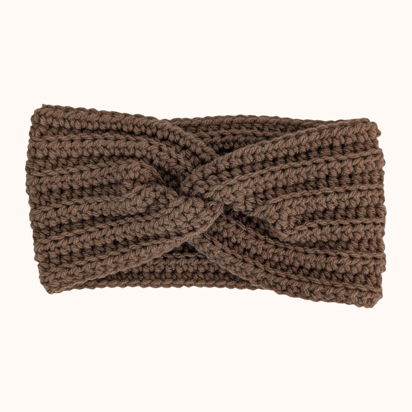 Crochet ear warmer - light brown