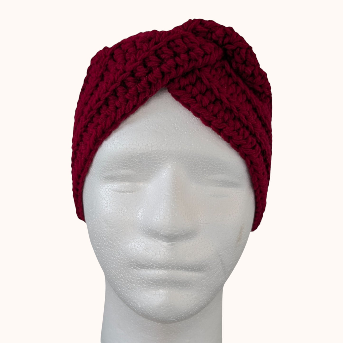 Crochet ear warmer - red