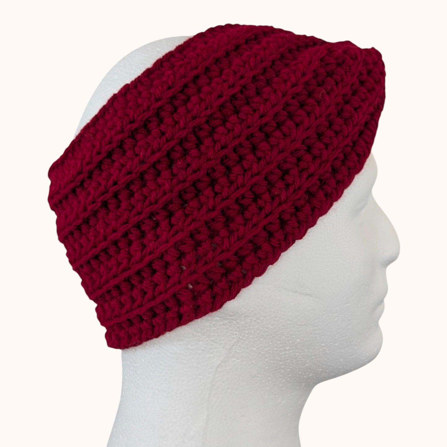 Crochet ear warmer - red