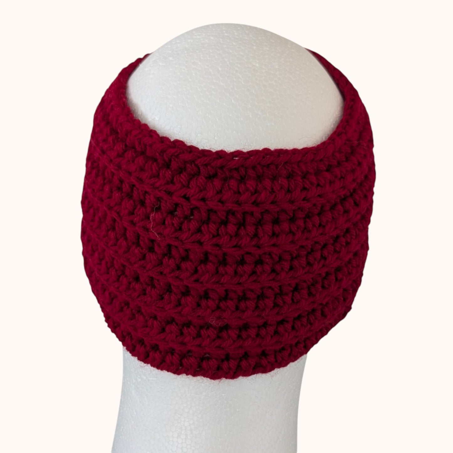 Crochet ear warmer - red
