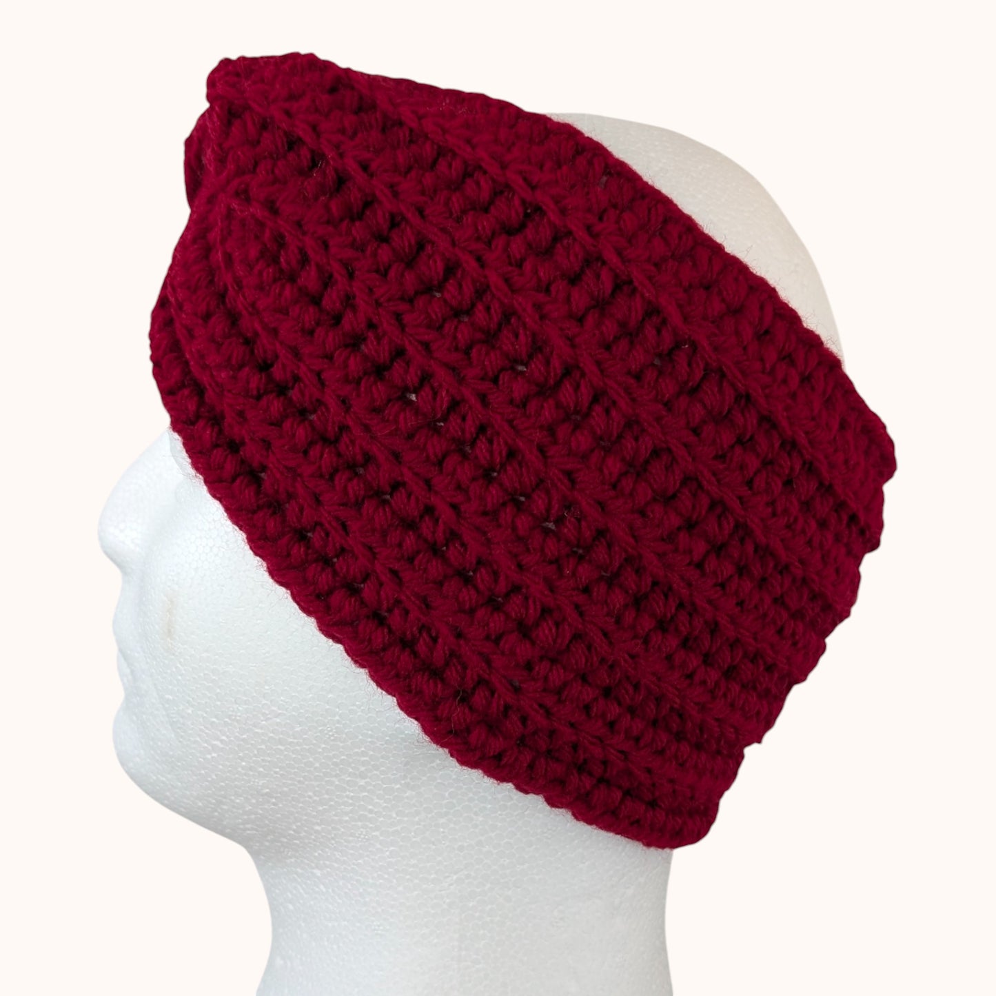 Crochet ear warmer - red