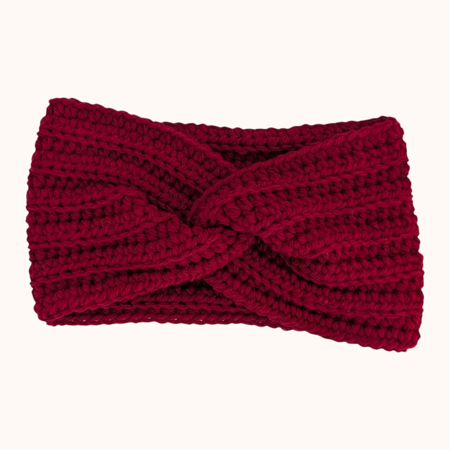 Crochet ear warmer - red