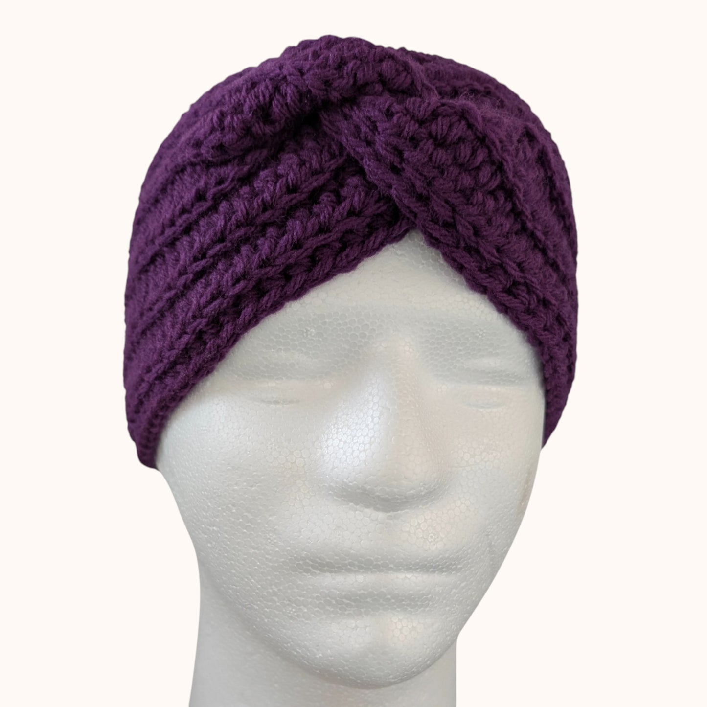Crochet ear warmer - purple