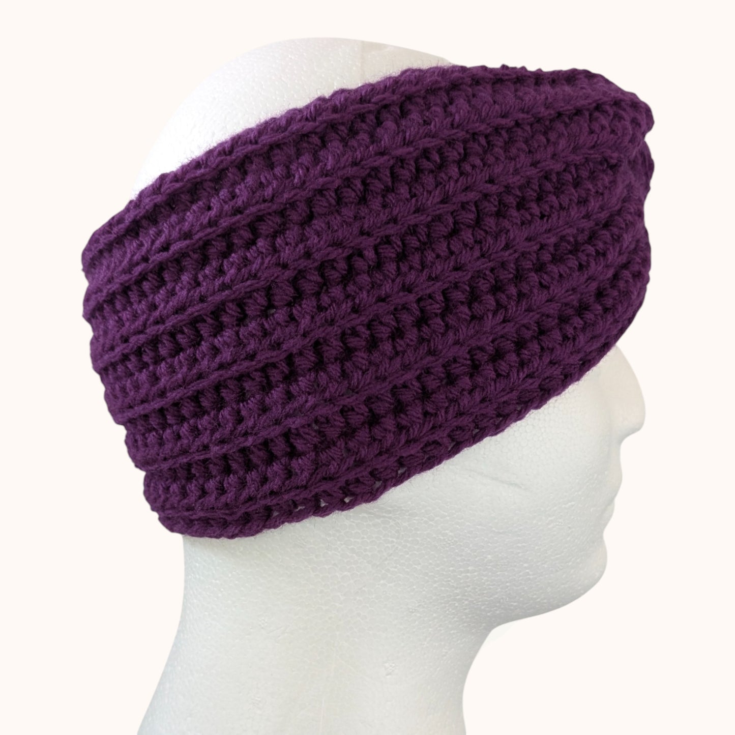 Crochet ear warmer - purple