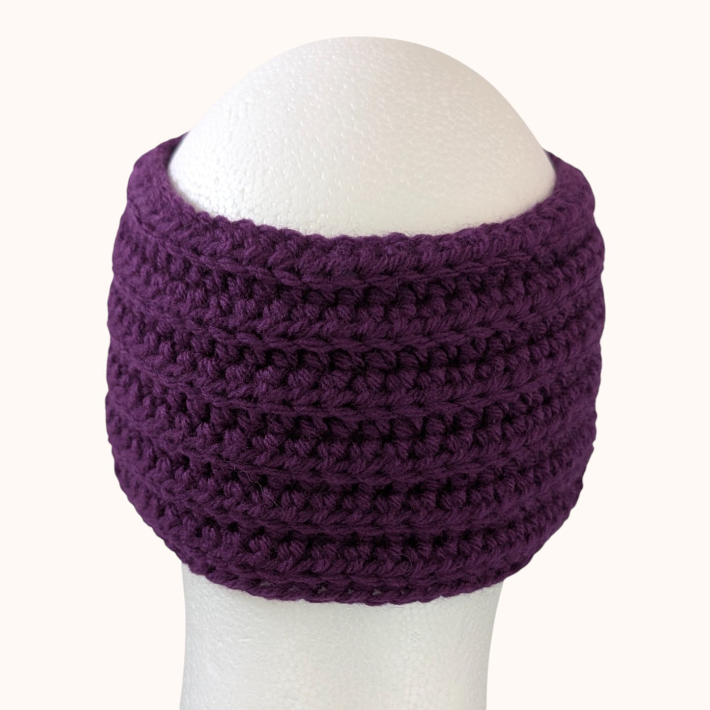 Crochet ear warmer - purple