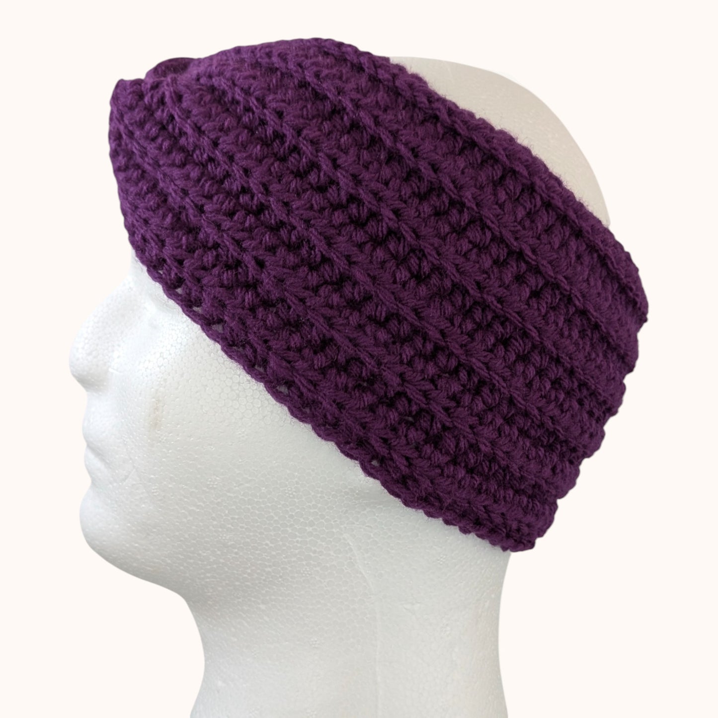 Crochet ear warmer - purple