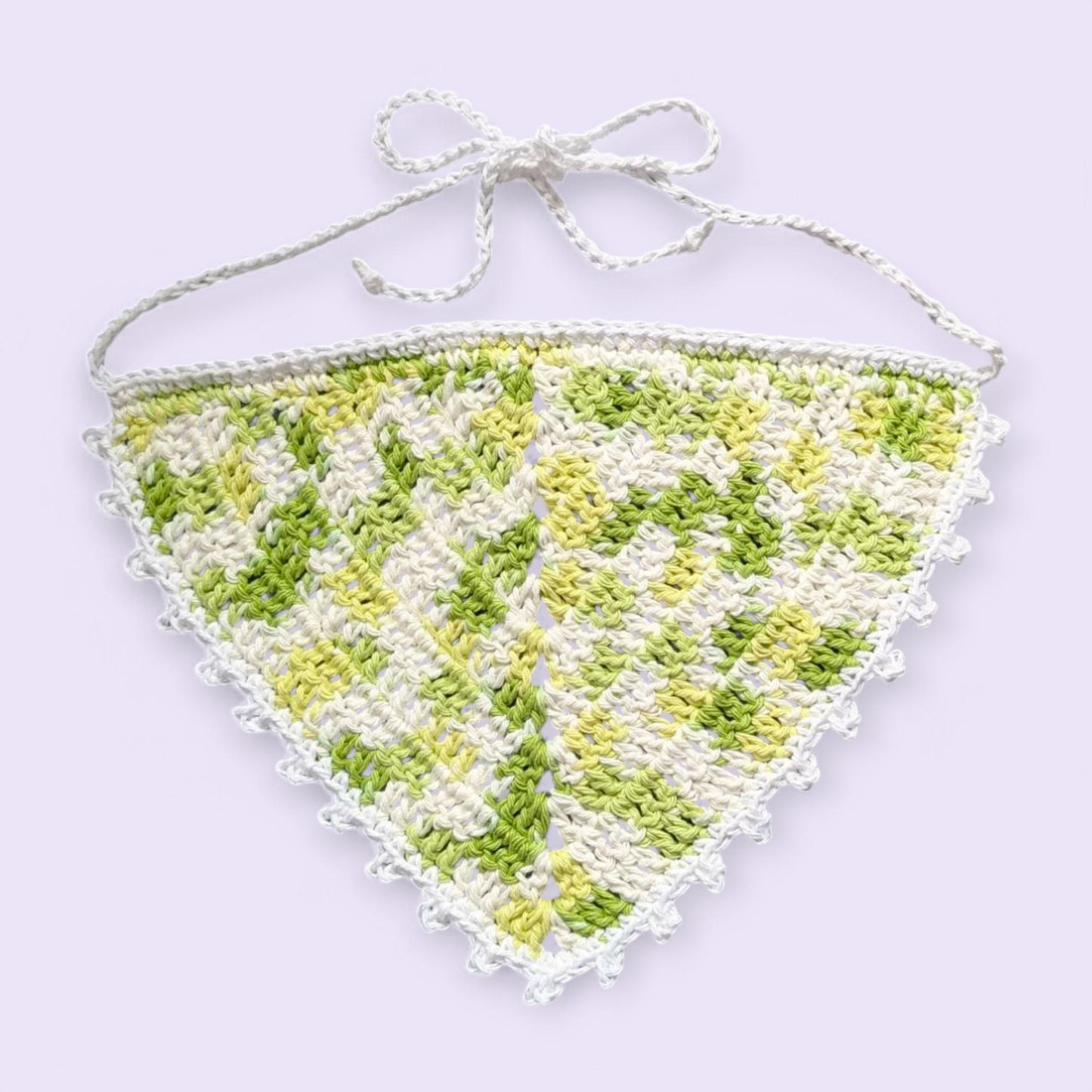Crochet Picot Bandana: 100% Cotton Hair Accessory