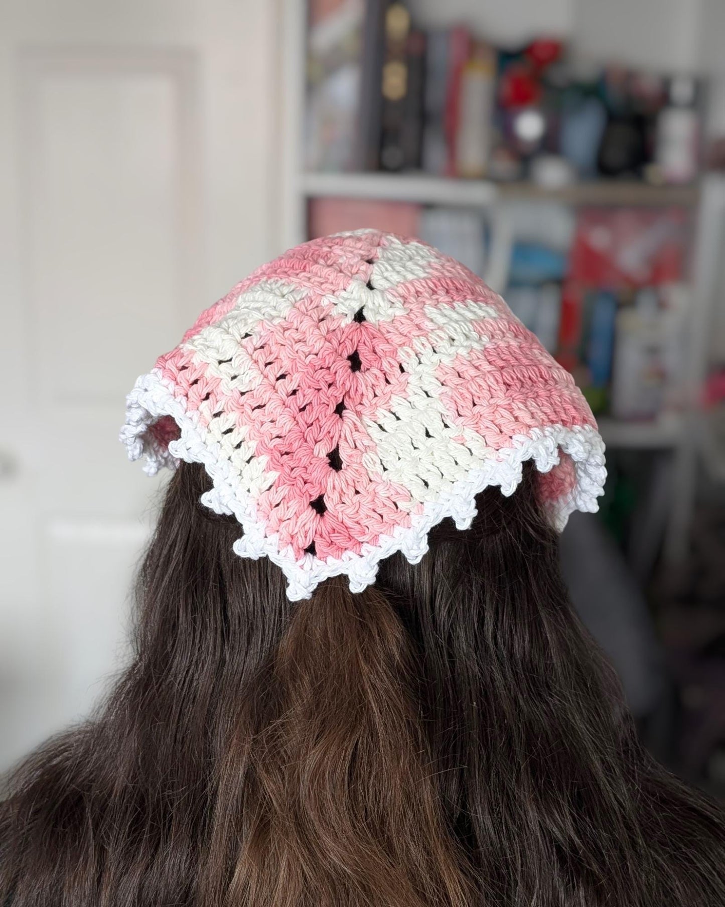 Crochet Picot Bandana: 100% Cotton Hair Accessory