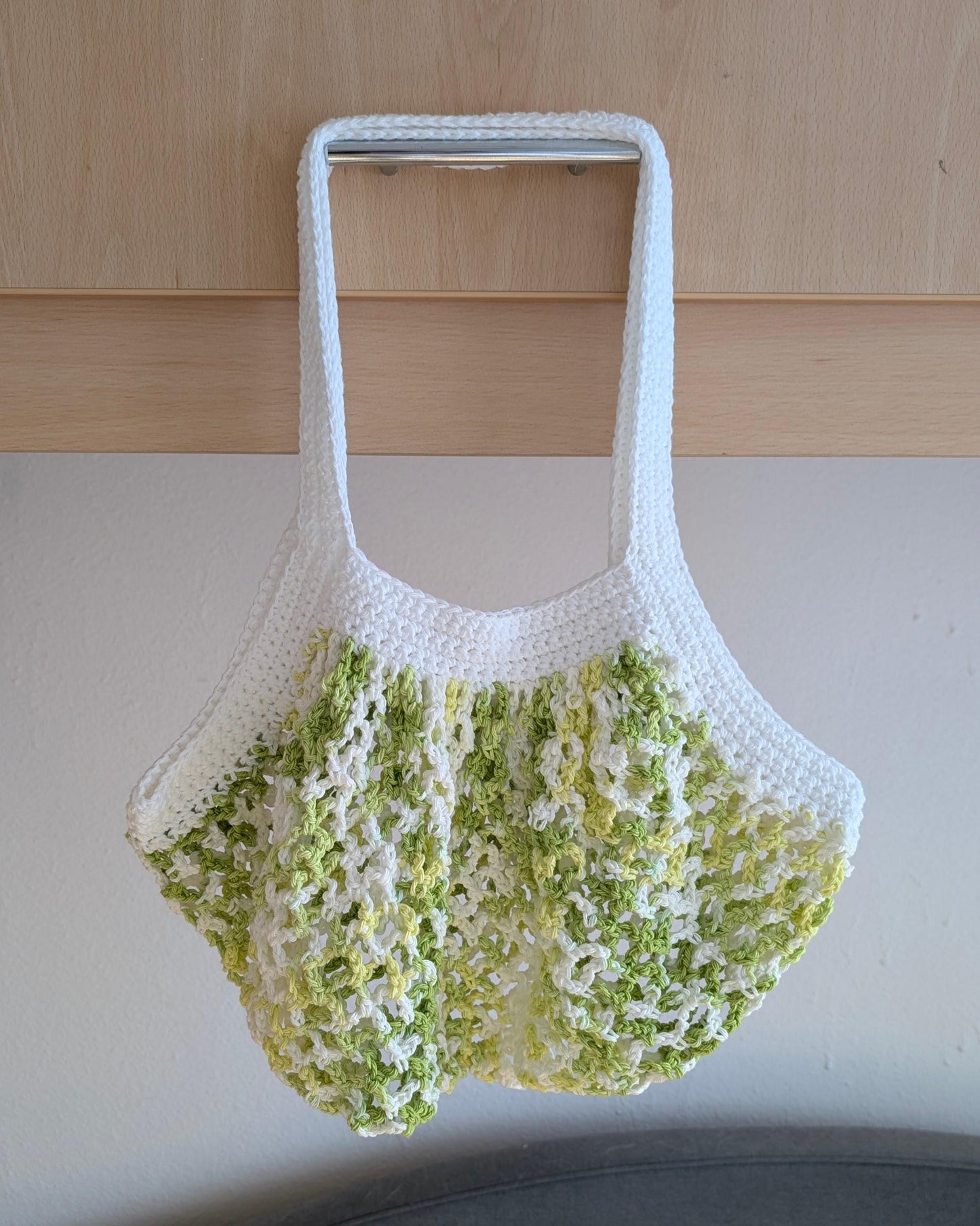 Crochet mesh market bag, 100% cotton