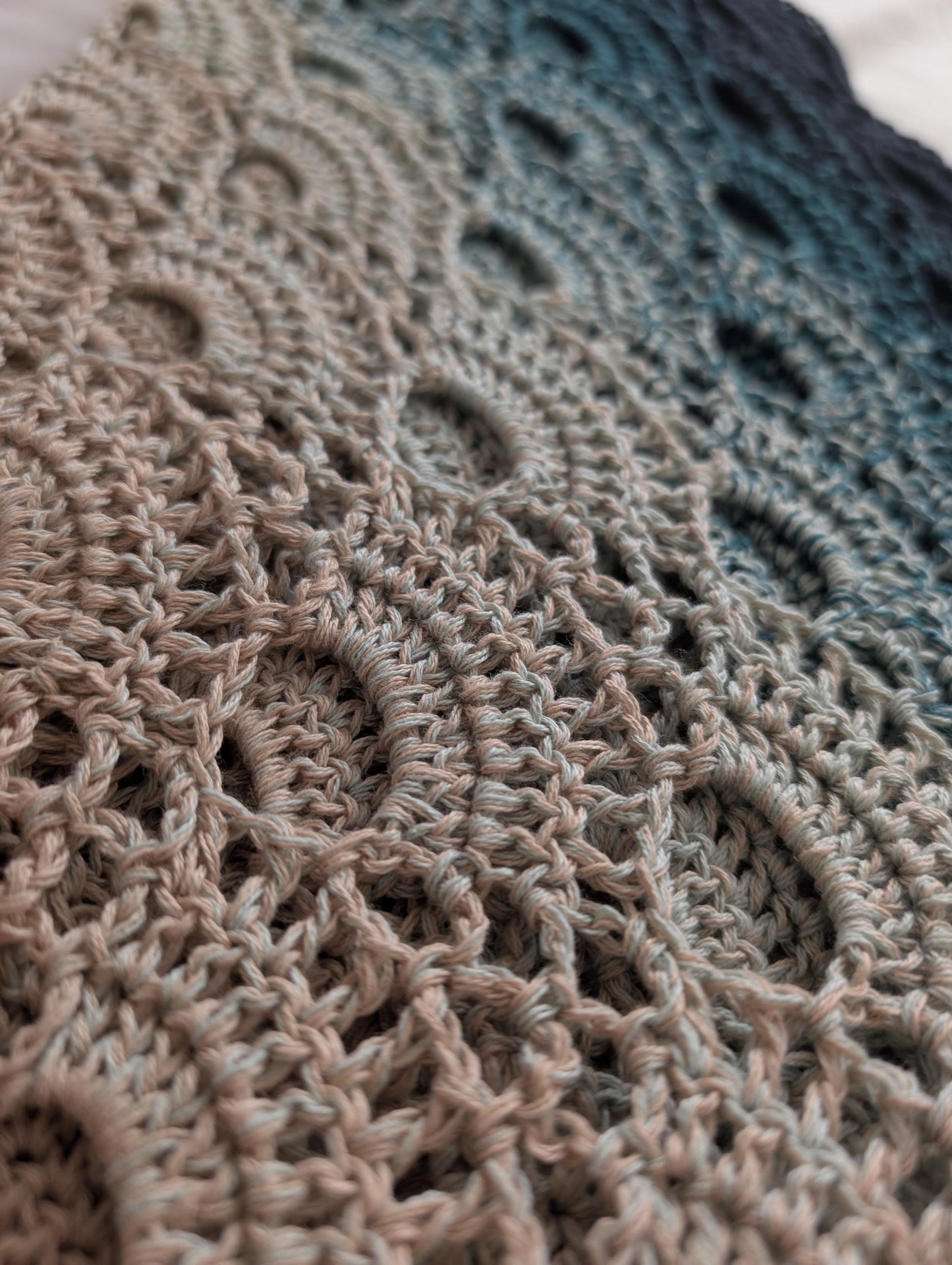 Handmade Crochet Cotton Virus Shawl