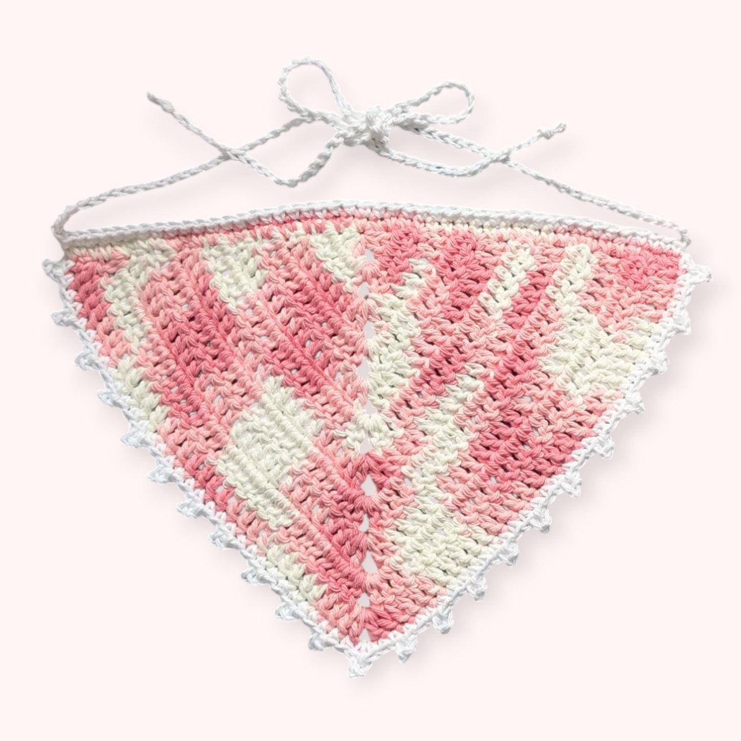 Crochet Picot Bandana: 100% Cotton Hair Accessory