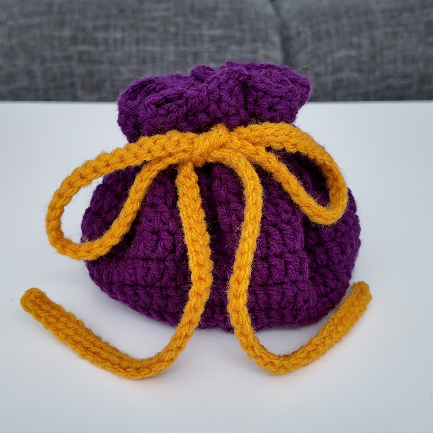 Crochet Dice Rolling Tray and Storage Bag: Drawstring D&D Pouch