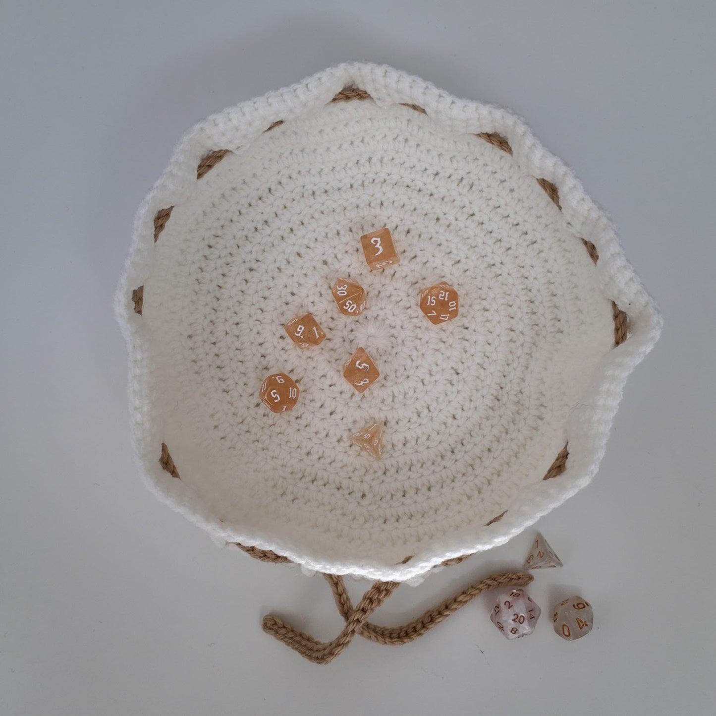 Crochet Dice Rolling Tray and Storage Bag: Drawstring D&D Pouch