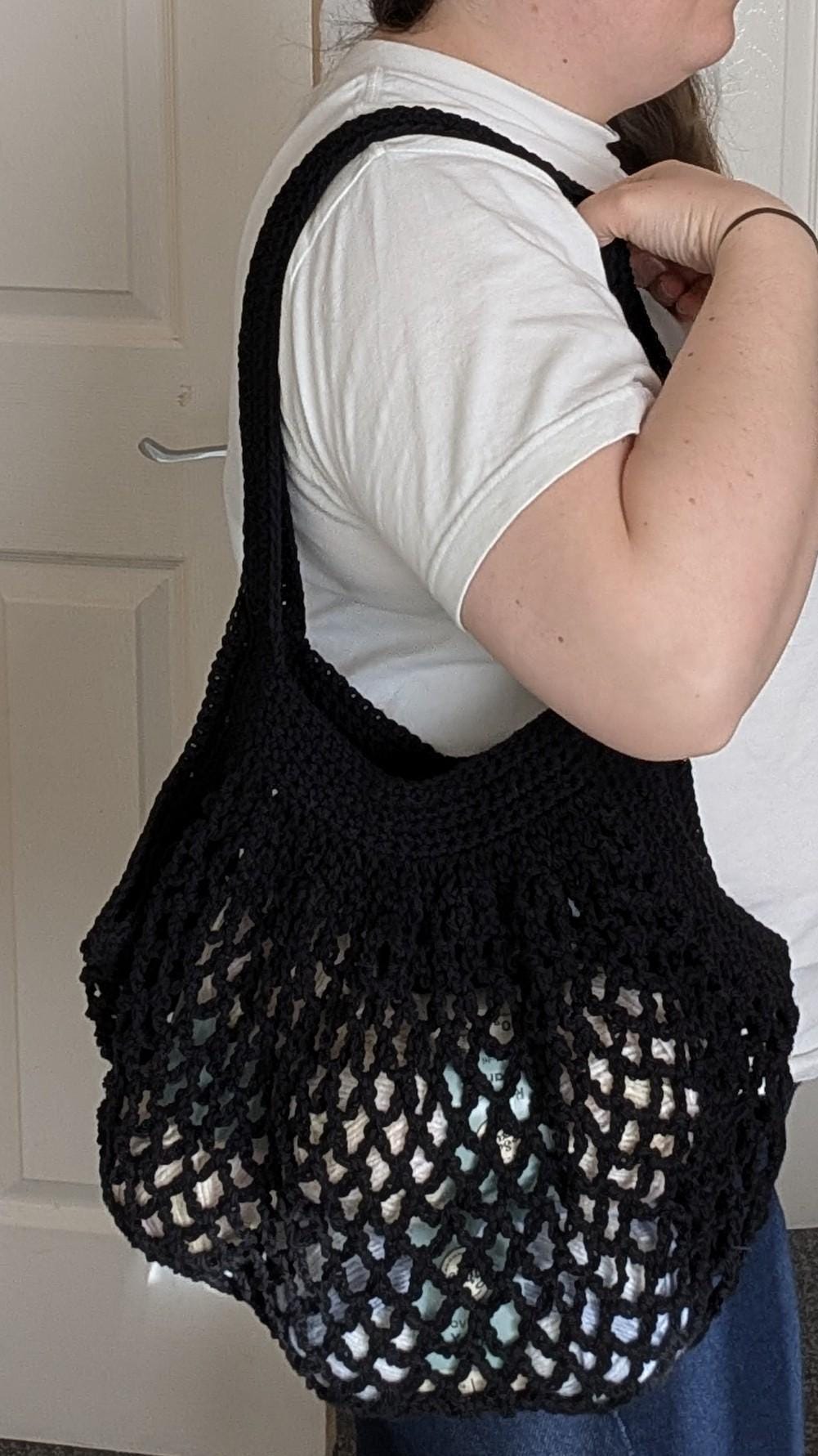 Crochet mesh market bag, 100% cotton